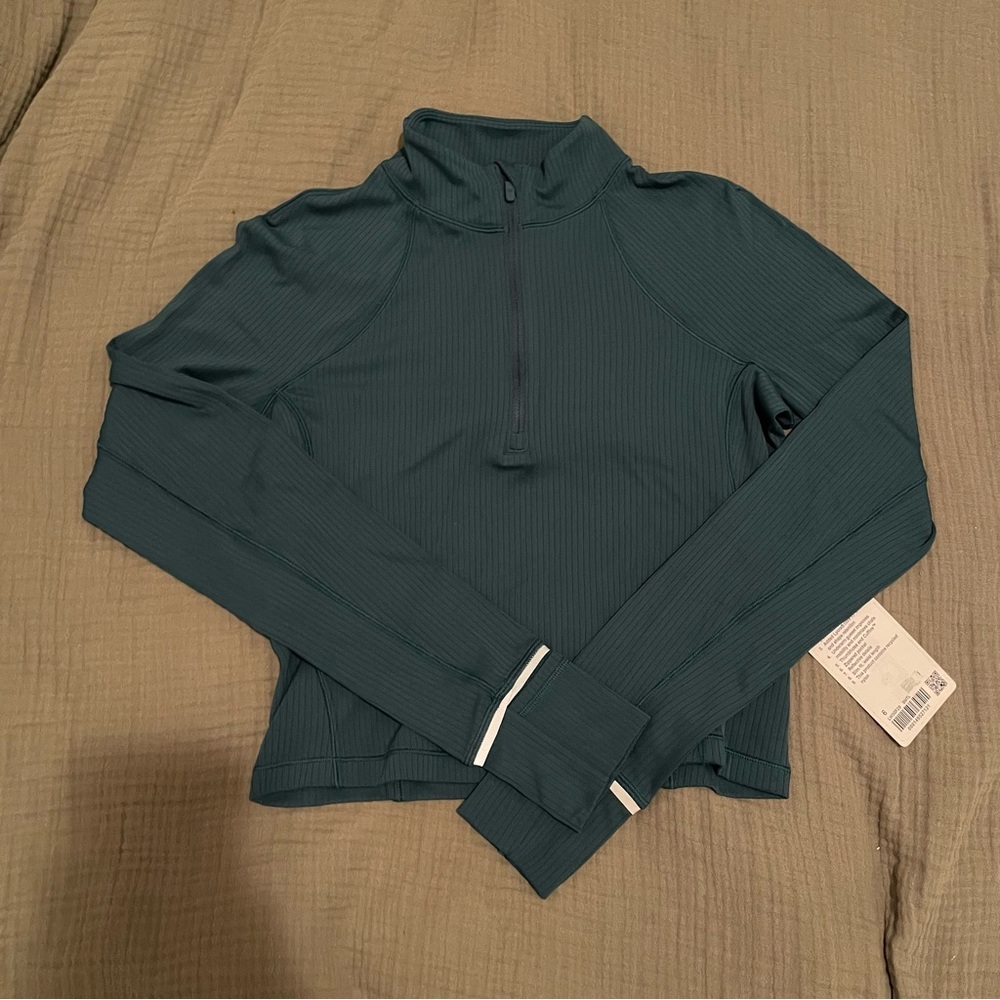 nwt lululemon long sleeve teal crop top